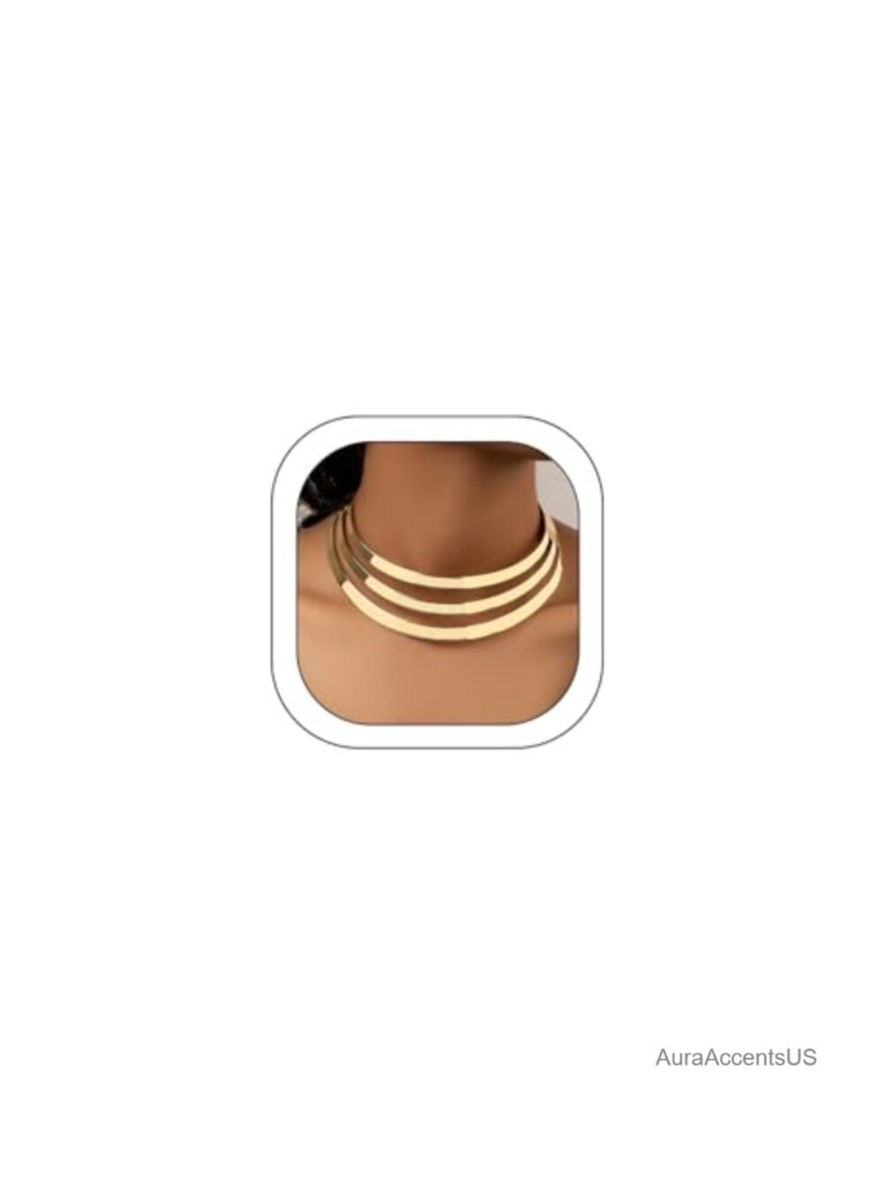 Chunky Gold Necklace Big Statement Wide Metal Choker Women Jewelry